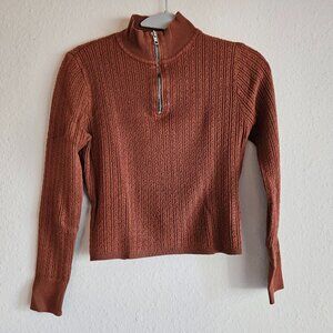 Crave Fame Rust Long Sleeve Top